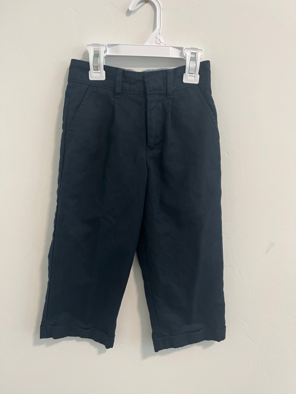 CLEARANCE Children's 3T Navy Straight-Leg Cuffed Linen Blend Belted Pants